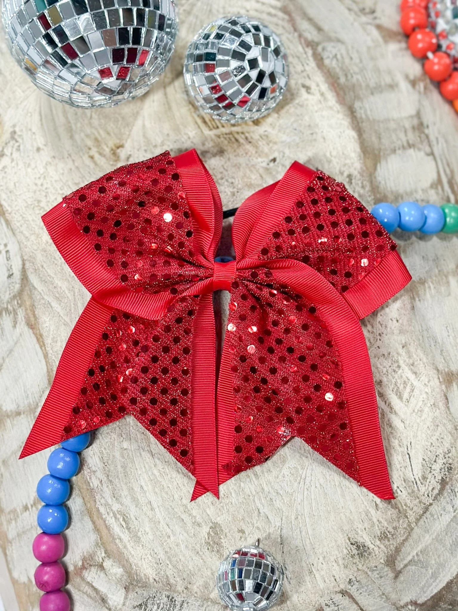 Sequin Cheer Hair Bows | Alligator Clip - Image 4