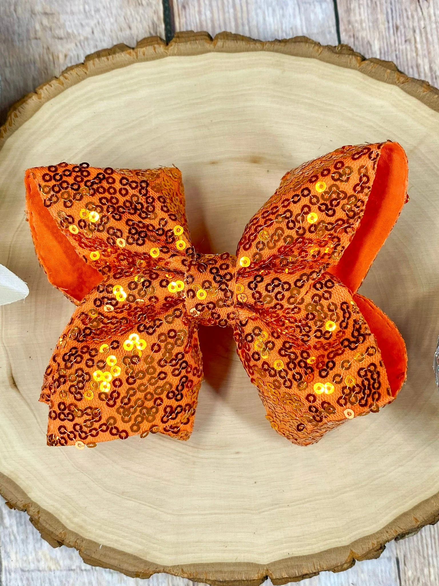4.5" Sequin Hair Bow for Girls Sparkle Boutique Bow for Holidays & Parties | Alligator Clip - Image 7