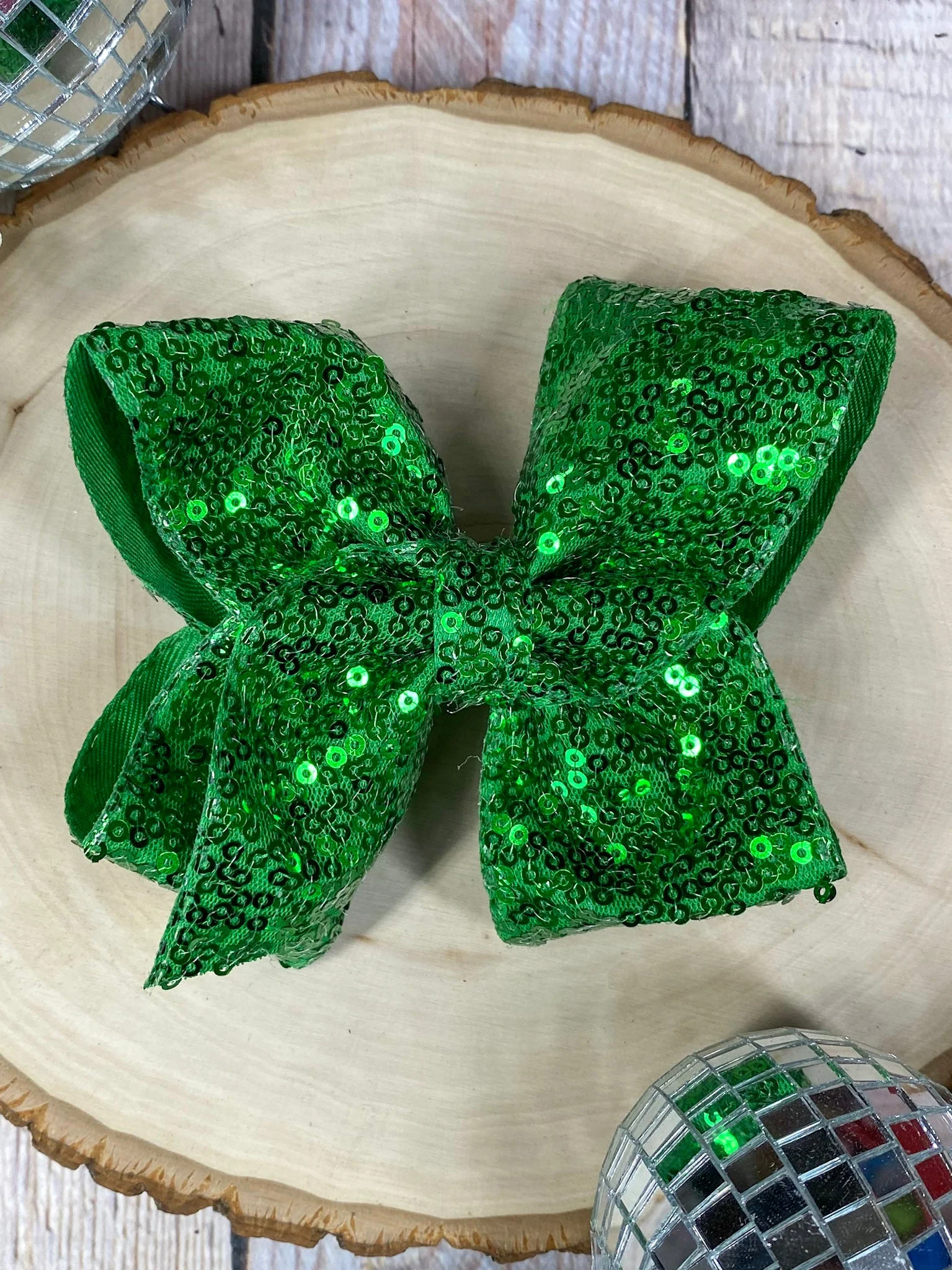 4.5" Sequin Hair Bow for Girls Sparkle Boutique Bow for Holidays & Parties | Alligator Clip - Image 8