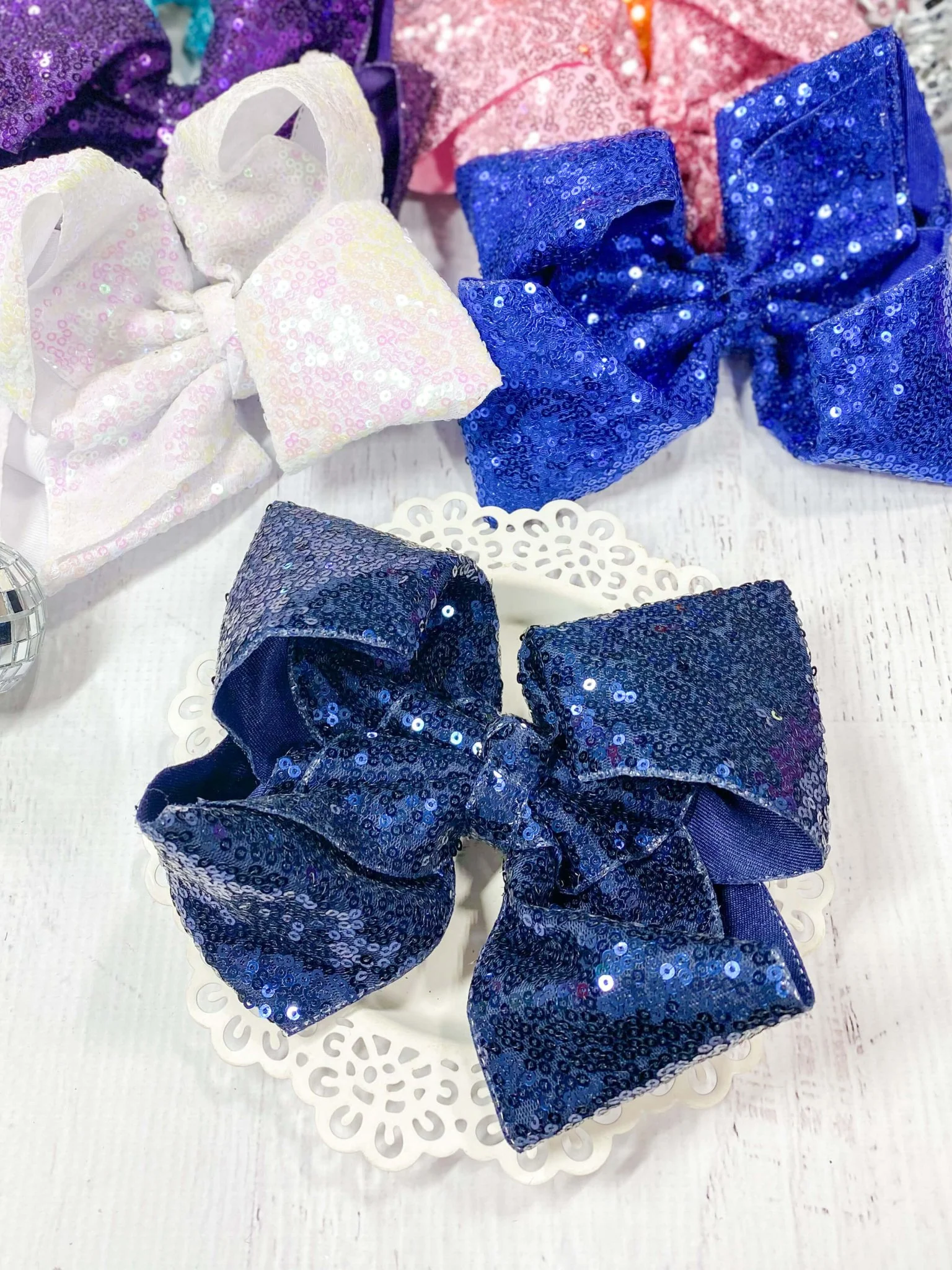 6.5" Sequin Texas Size Hair Bows | Alligator Clip - Image 12