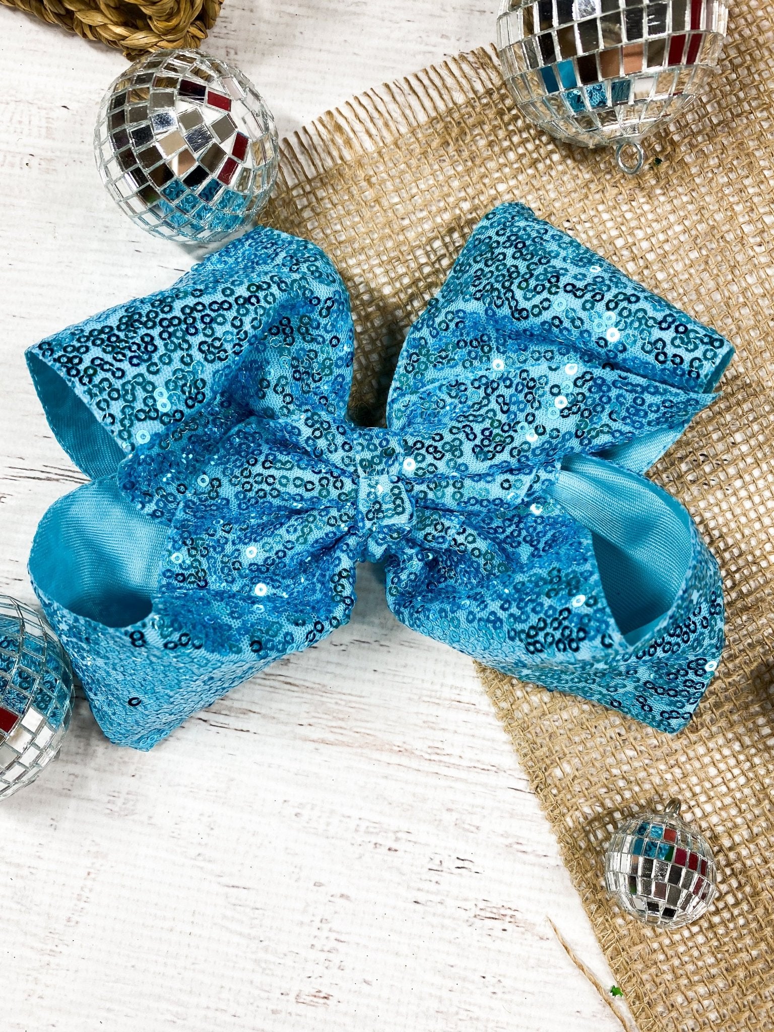 6.5" Sequin Texas Size Hair Bows | Alligator Clip - Image 23