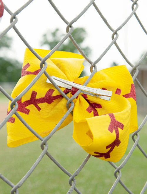 Softball Texas Size Hair Bow - Image 3