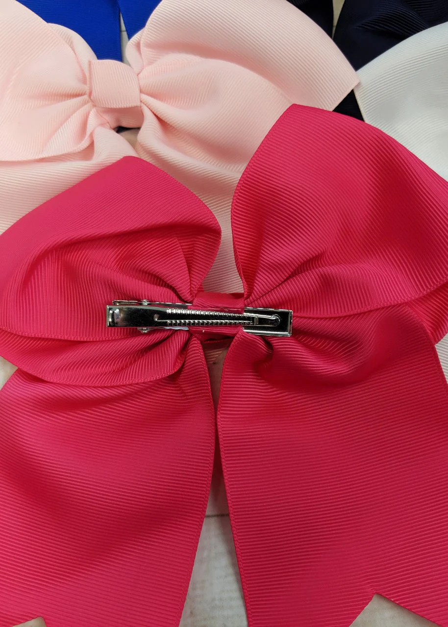 6" Solid Cheer Bow | Alligator Clip - Image 2