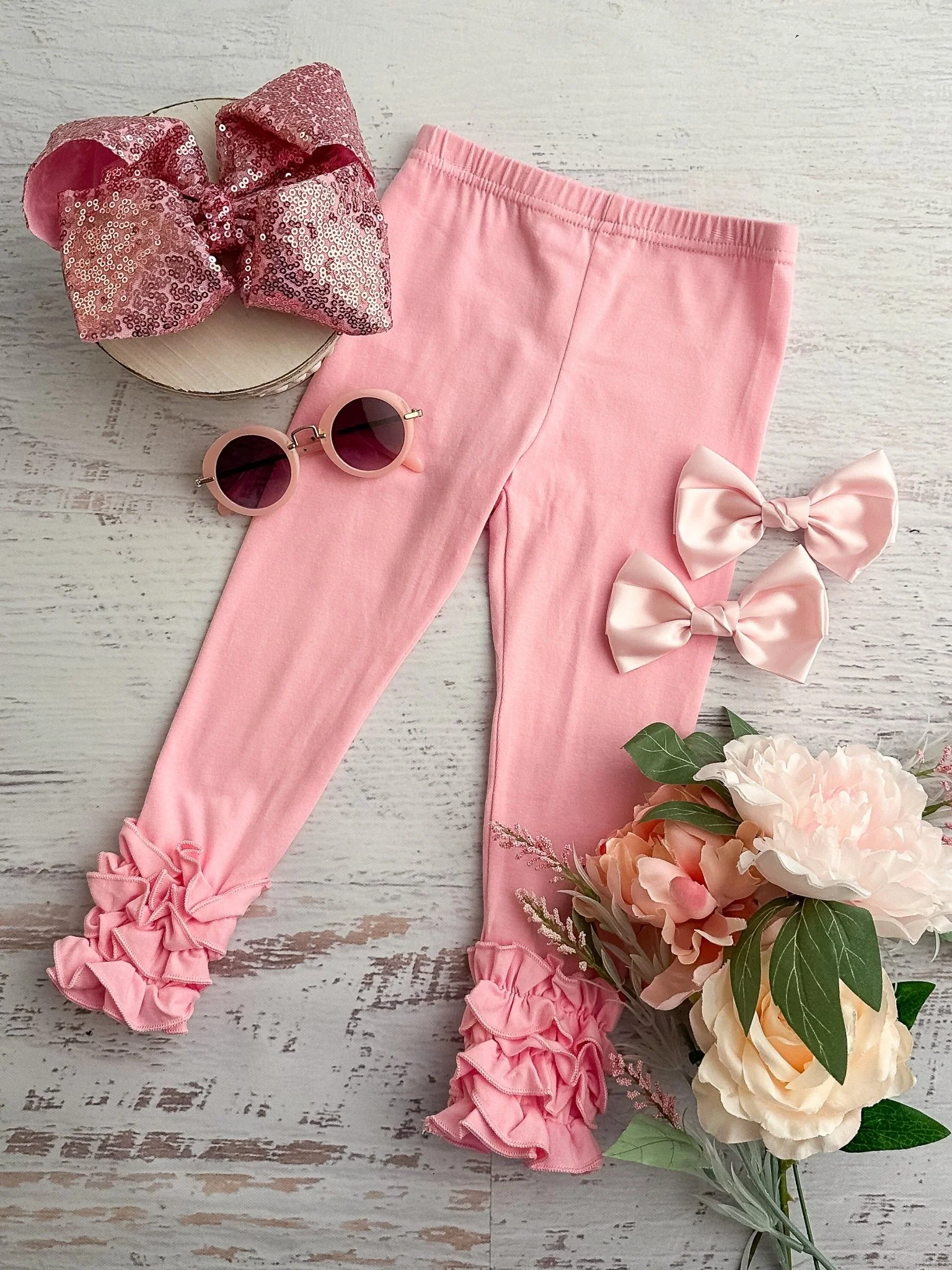 Solid Ruffled Fitted Icing Leggings - Image 10