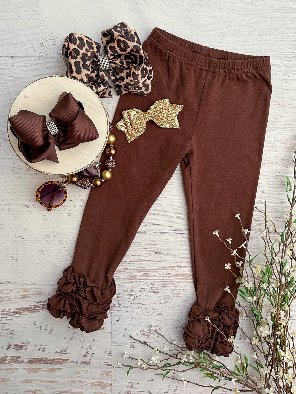 Solid Ruffled Fitted Icing Leggings - Image 5