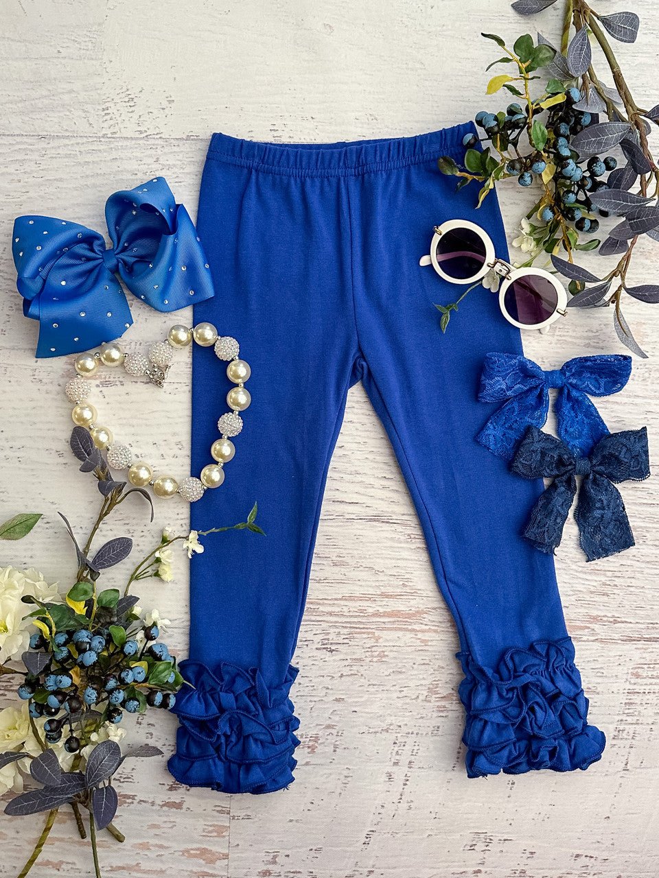 Solid Ruffled Fitted Icing Leggings - Image 6