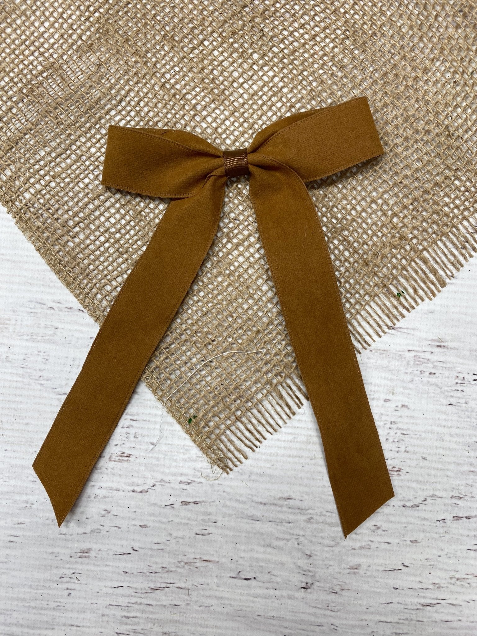 Suede Ribbon Long Tail Hair Bow- Thin - Image 5
