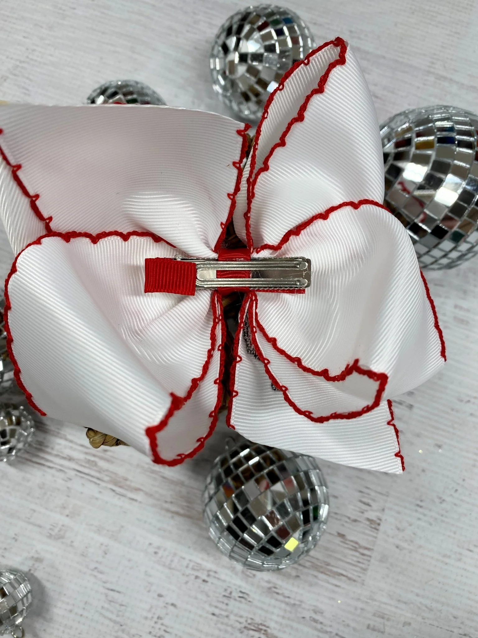 Texas Flag Moonstitch Hair Bow | Clip or Headband - Image 3