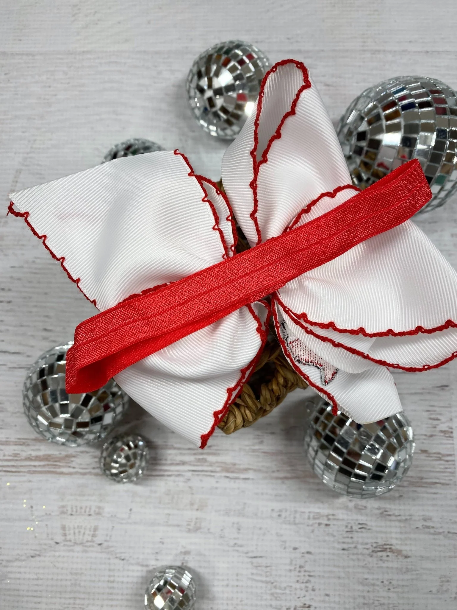 Texas Flag Moonstitch Hair Bow | Clip or Headband - Image 6