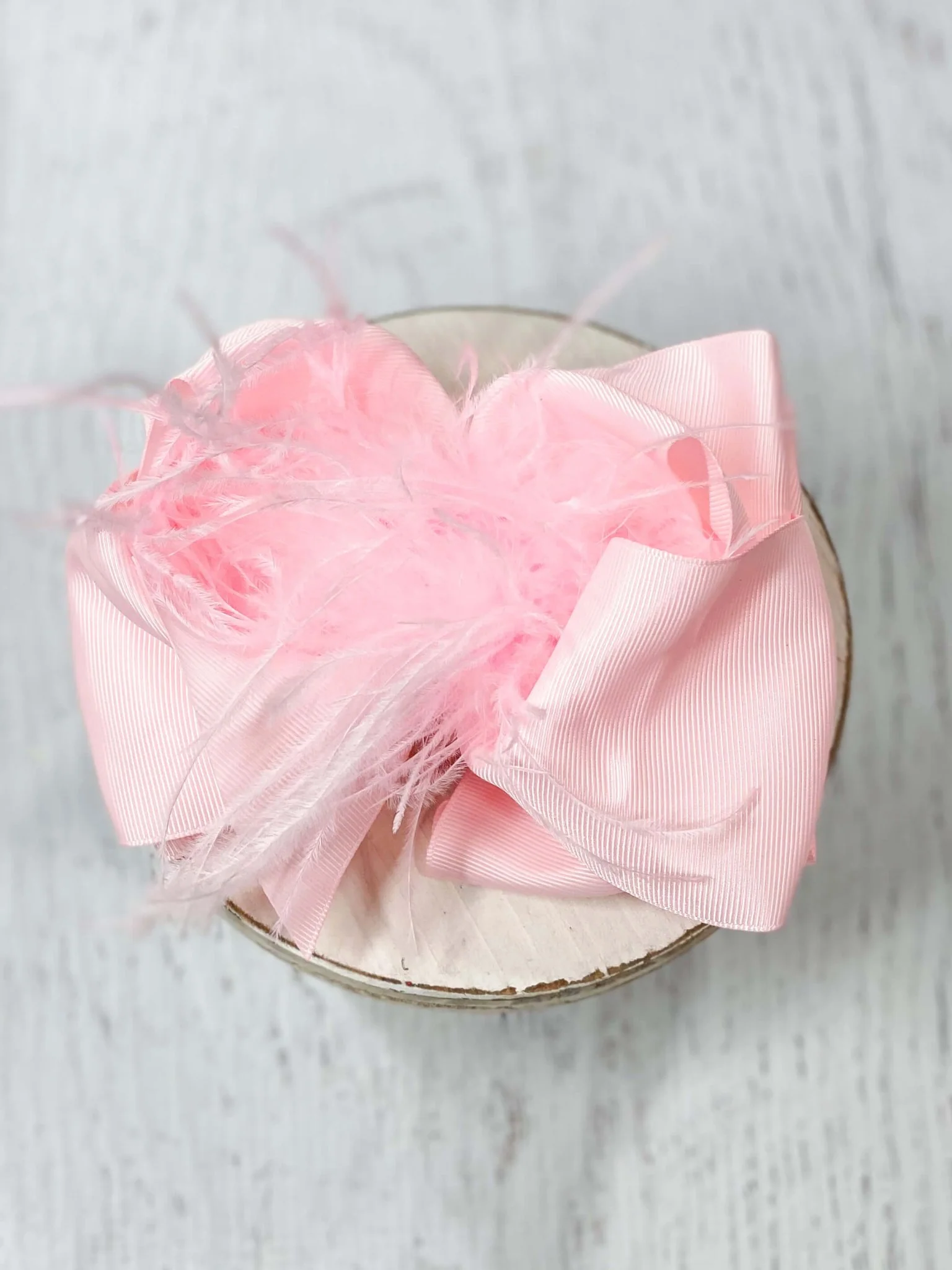 Solid Feather Puff Looped Knot Hair Bow - Alligator Clip - 5.5" - Image 7