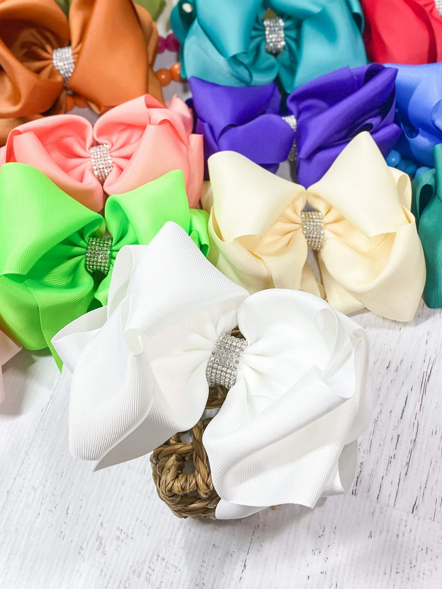 5.5" Oversize Rhinestone Center Knot Hair Bow | Alligator or French Clip - Image 10