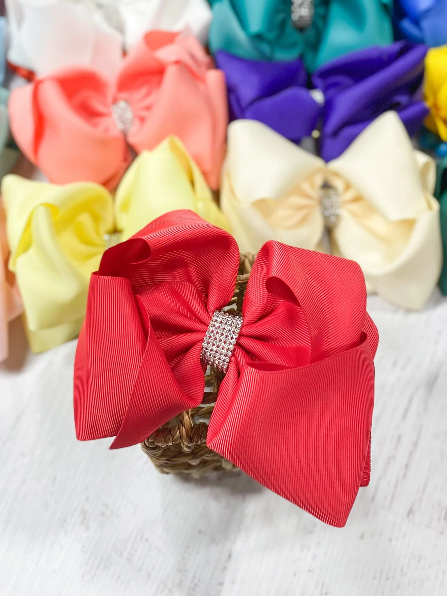 5.5" Oversize Rhinestone Center Knot Hair Bow | Alligator or French Clip - Image 11