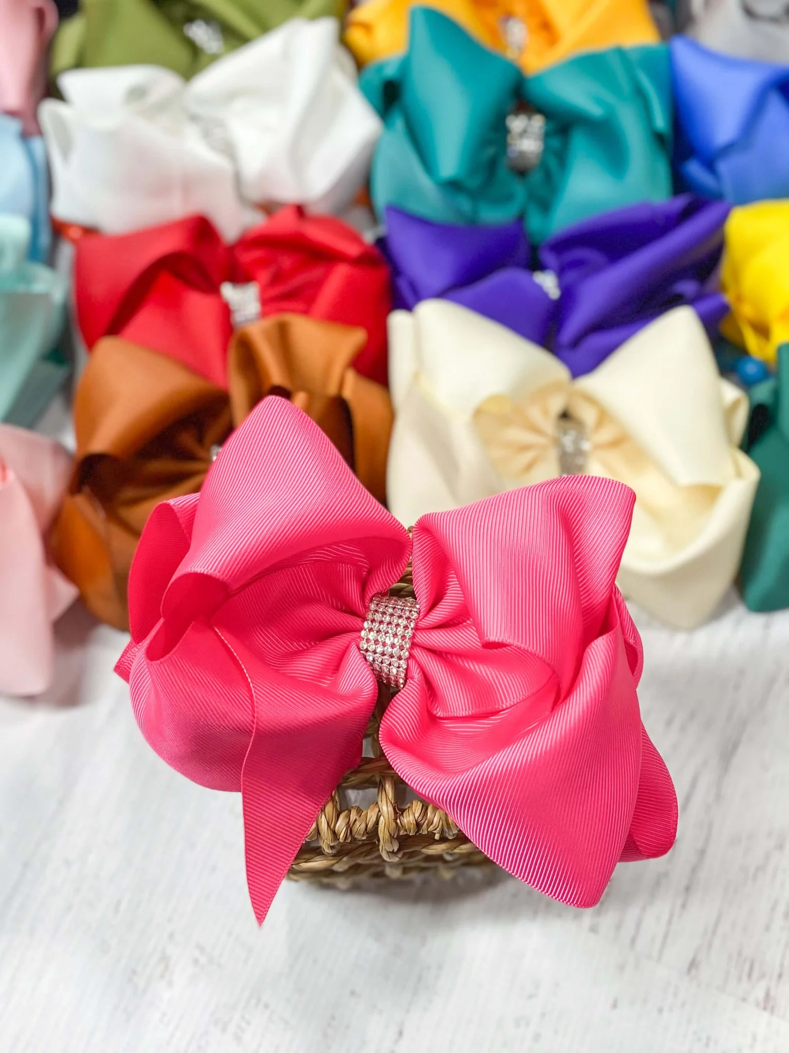 5.5" Oversize Rhinestone Center Knot Hair Bow | Alligator or French Clip - Image 14
