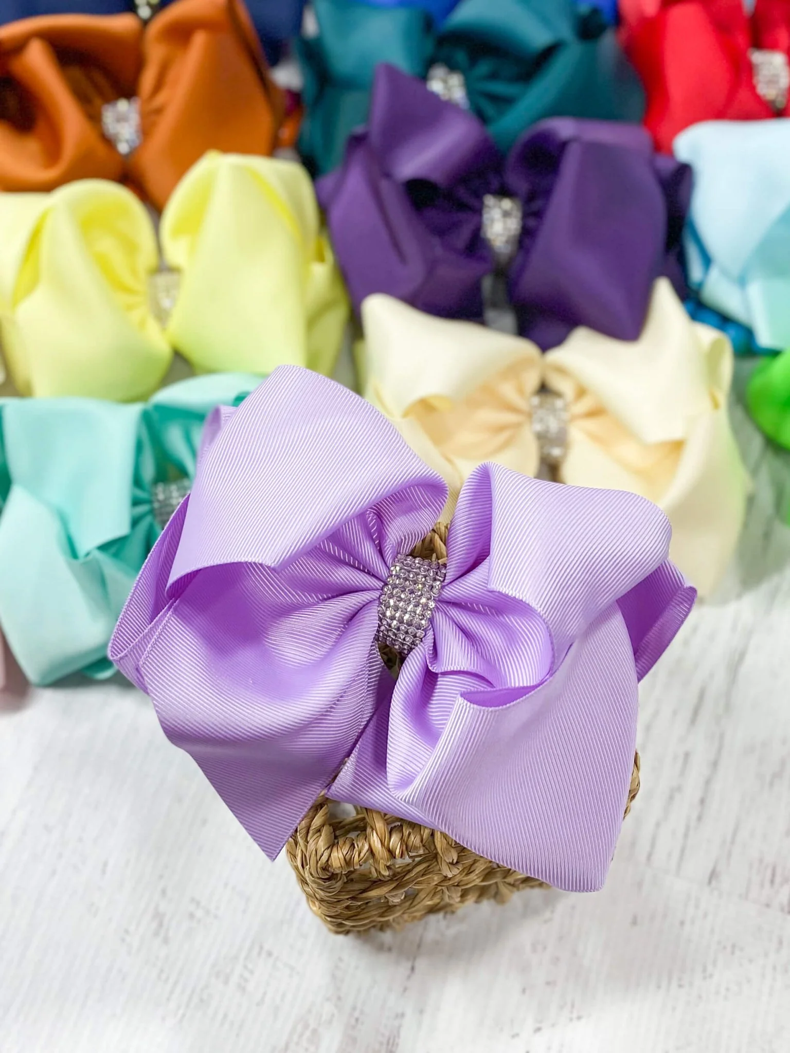 5.5" Oversize Rhinestone Center Knot Hair Bow | Alligator or French Clip - Image 19