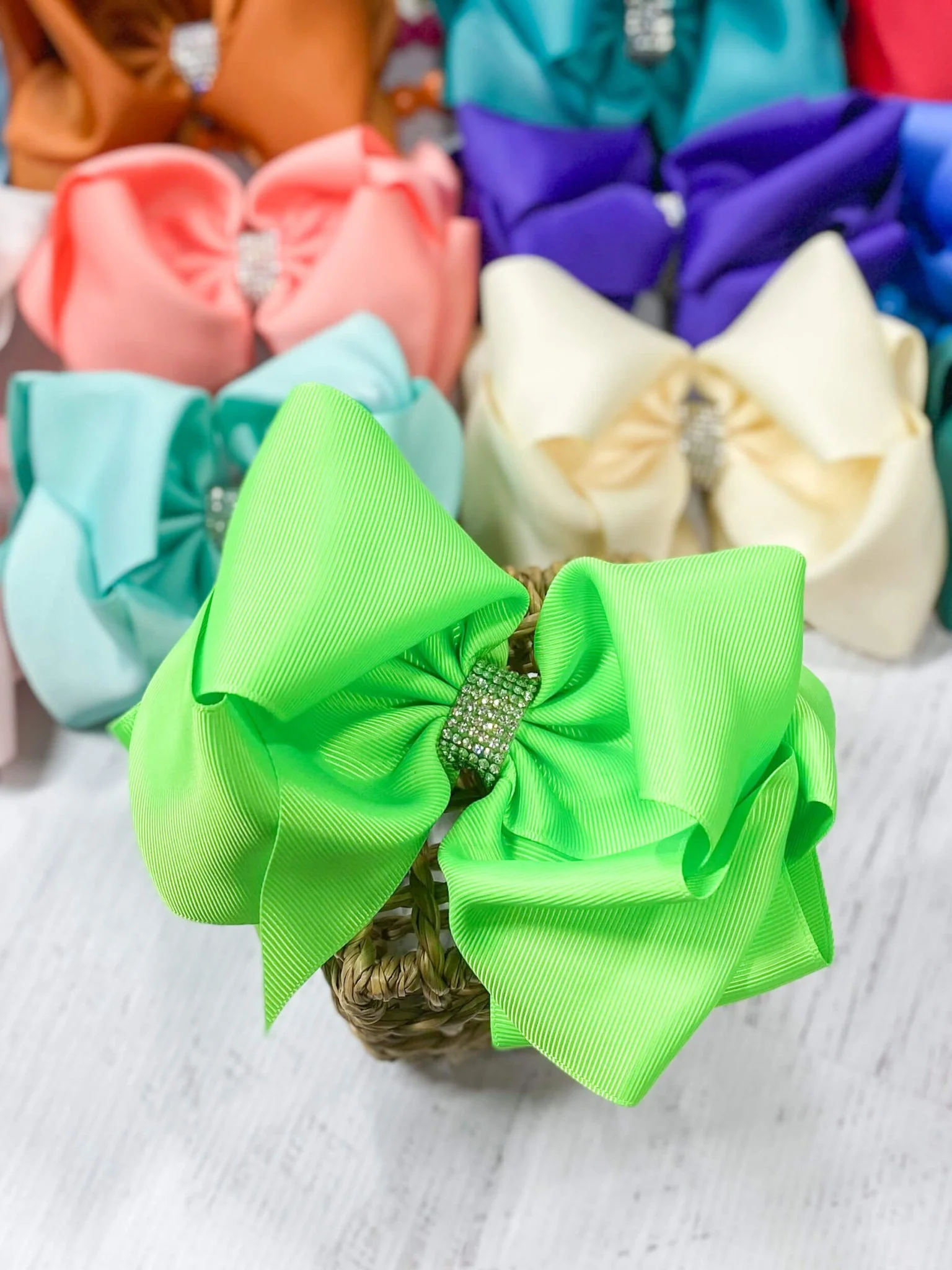 5.5" Oversize Rhinestone Center Knot Hair Bow | Alligator or French Clip - Image 22
