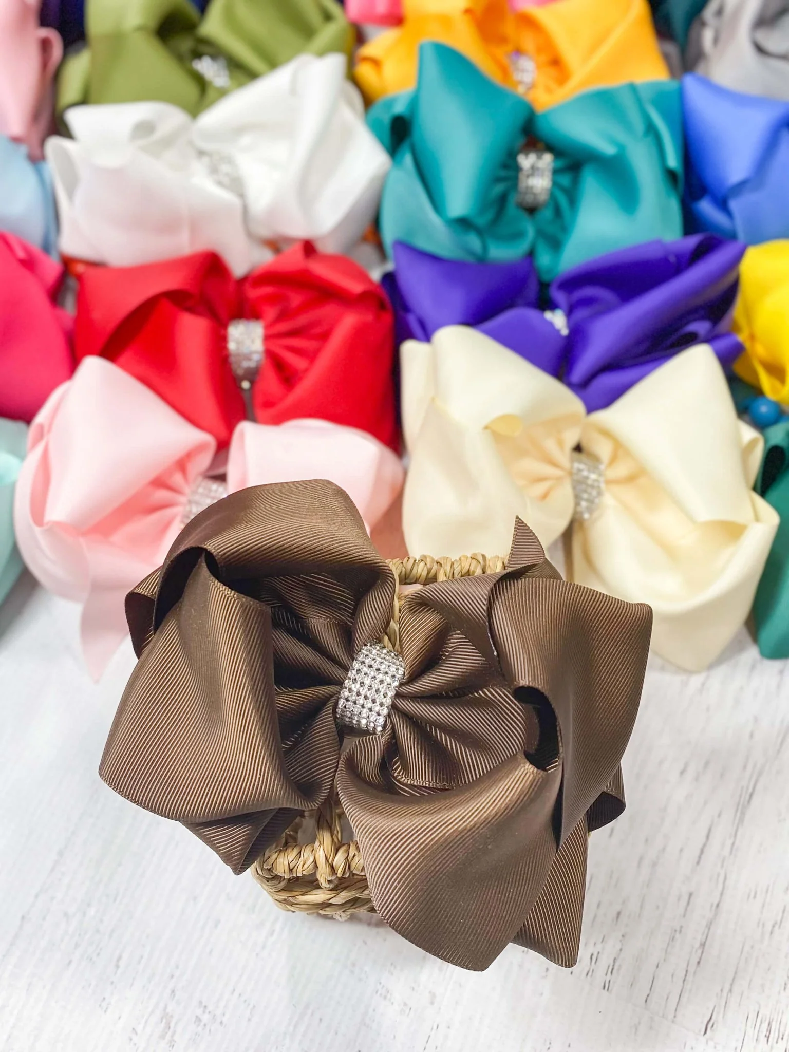 5.5" Oversize Rhinestone Center Knot Hair Bow | Alligator or French Clip - Image 28
