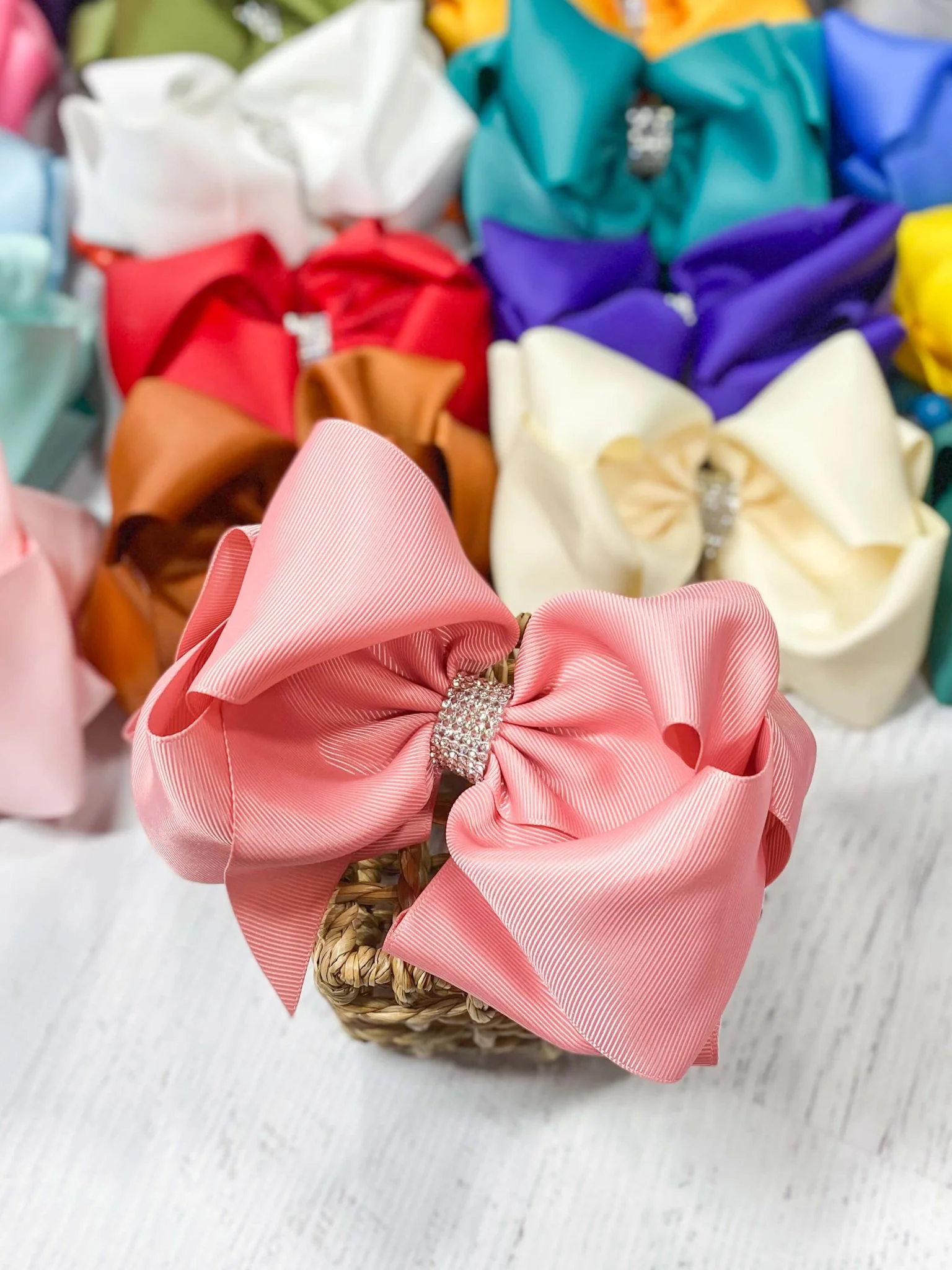 5.5" Oversize Rhinestone Center Knot Hair Bow | Alligator or French Clip - Image 33