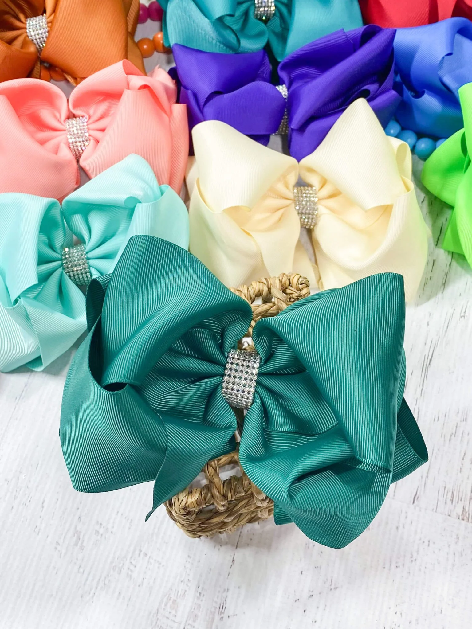 5.5" Oversize Rhinestone Center Knot Hair Bow | Alligator or French Clip - Image 35