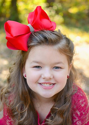 5.5" Oversize Rhinestone Center Knot Hair Bow | Alligator or French Clip - Image 57