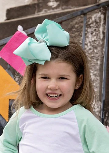 5.5" Oversize Rhinestone Center Knot Hair Bow | Alligator or French Clip - Image 58