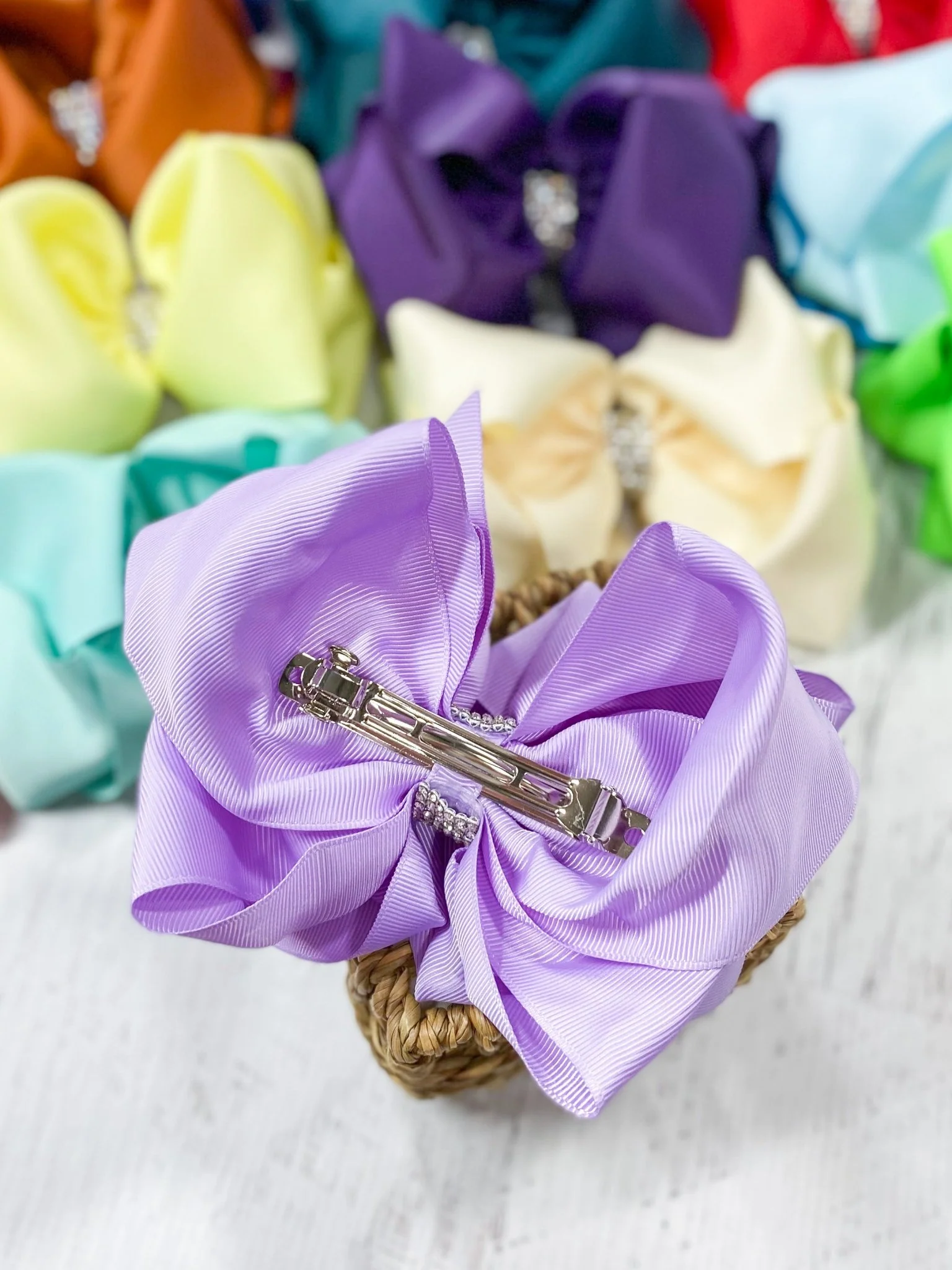 5.5" Oversize Rhinestone Center Knot Hair Bow | Alligator or French Clip - Image 61