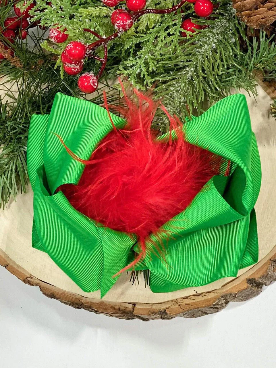 6" Two-Tone Feather Puff Hair Bows Boutique Hair Bow | Alligator Clip - Image 10