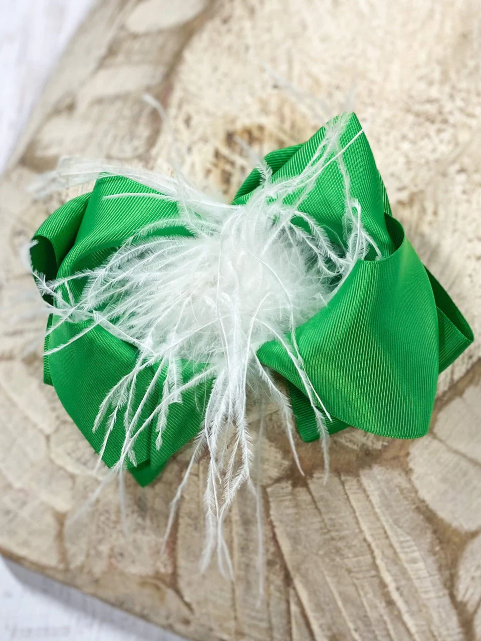 6" Two-Tone Feather Puff Hair Bows Boutique Hair Bow | Alligator Clip - Image 12