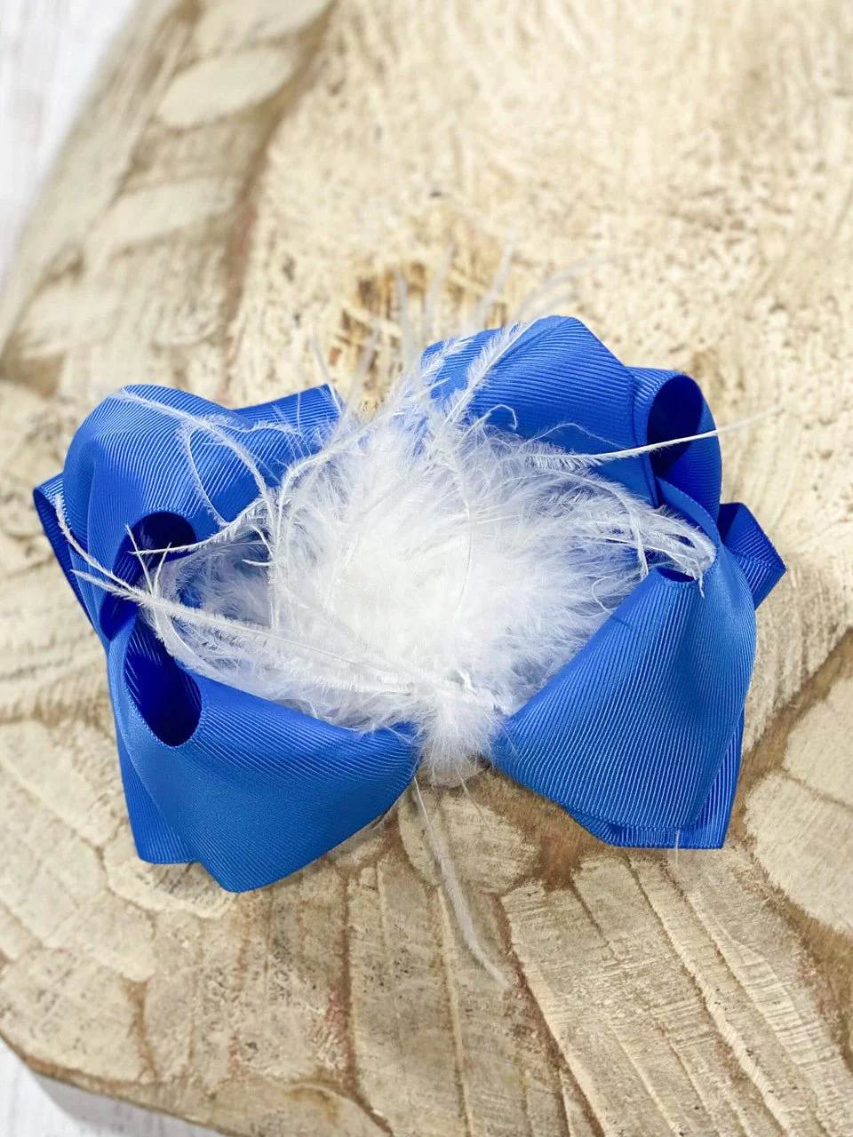 6" Two-Tone Feather Puff Hair Bows Boutique Hair Bow | Alligator Clip - Image 13