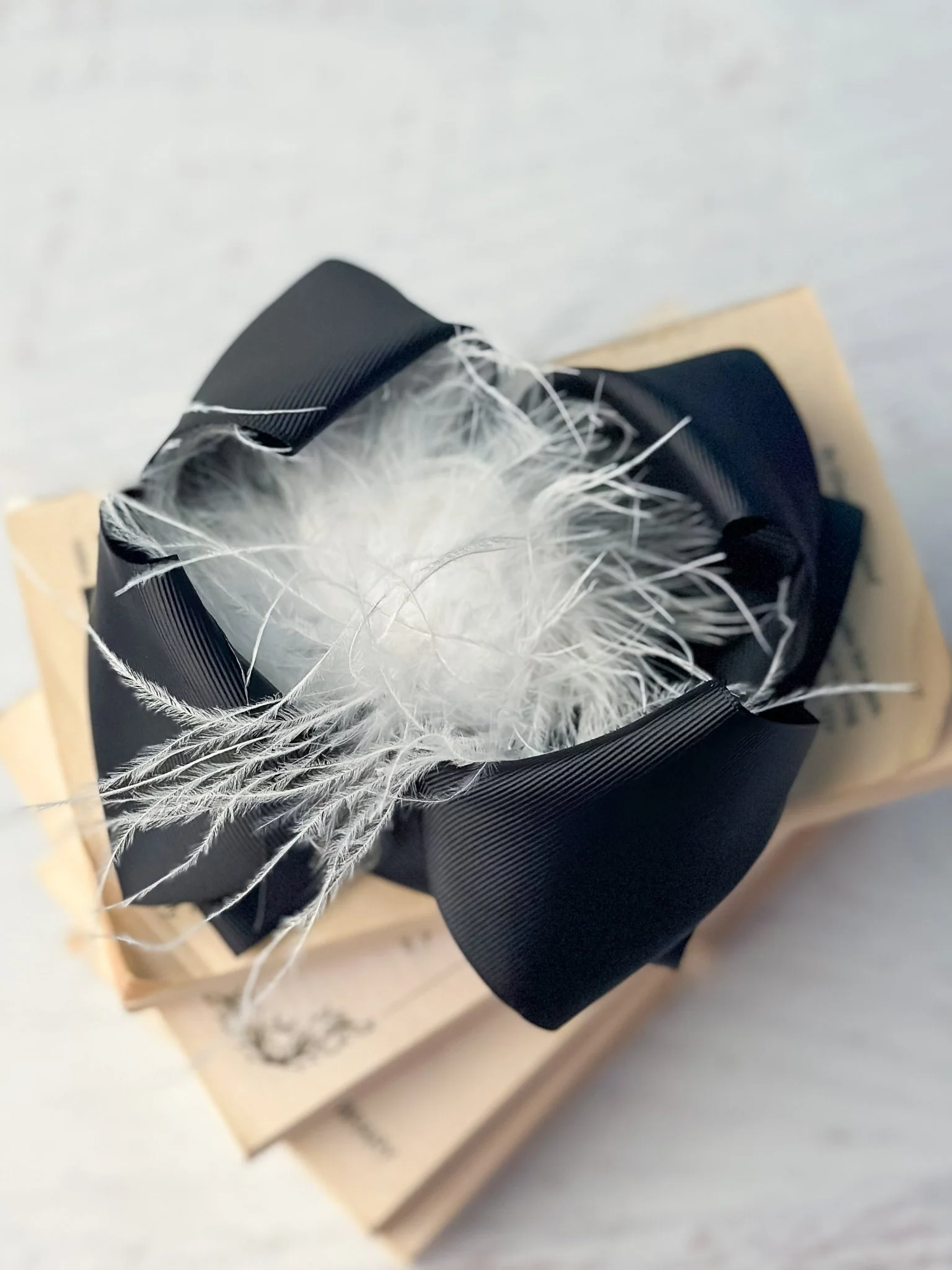 6" Two-Tone Feather Puff Hair Bows Boutique Hair Bow | Alligator Clip - Image 14