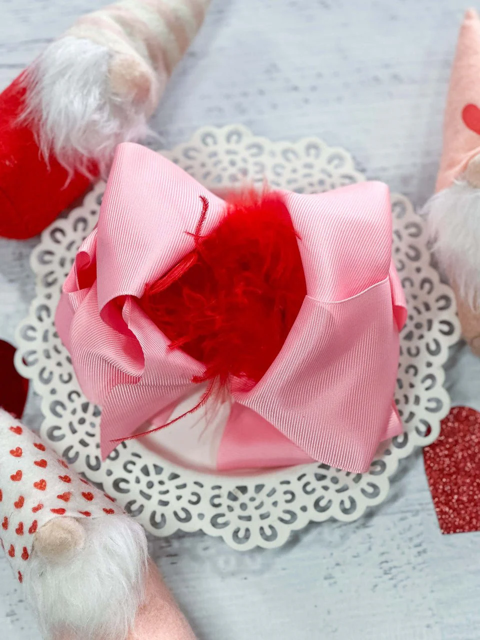 6" Two-Tone Feather Puff Hair Bows Boutique Hair Bow | Alligator Clip - Image 5