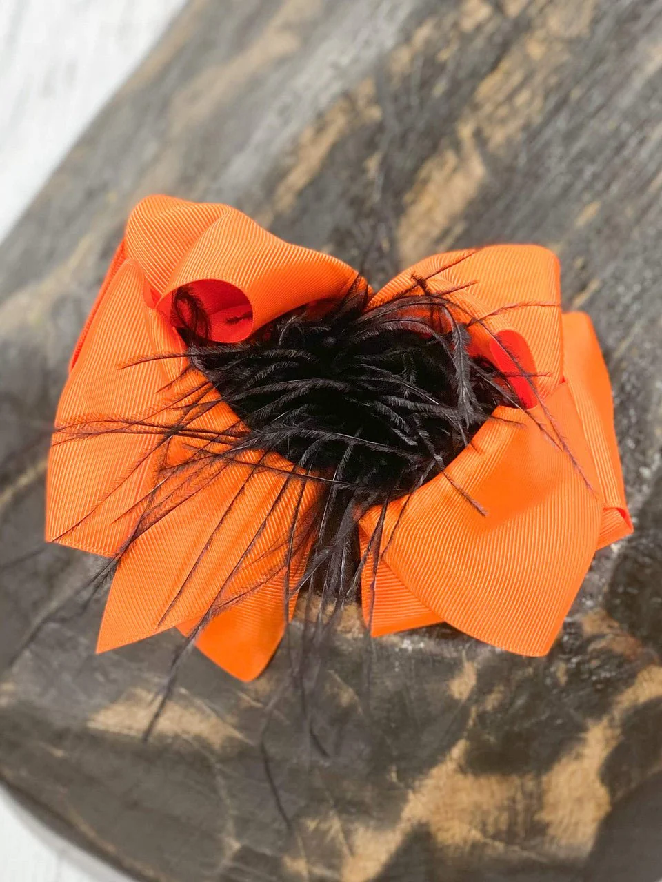 6" Two-Tone Feather Puff Hair Bows Boutique Hair Bow | Alligator Clip - Image 8