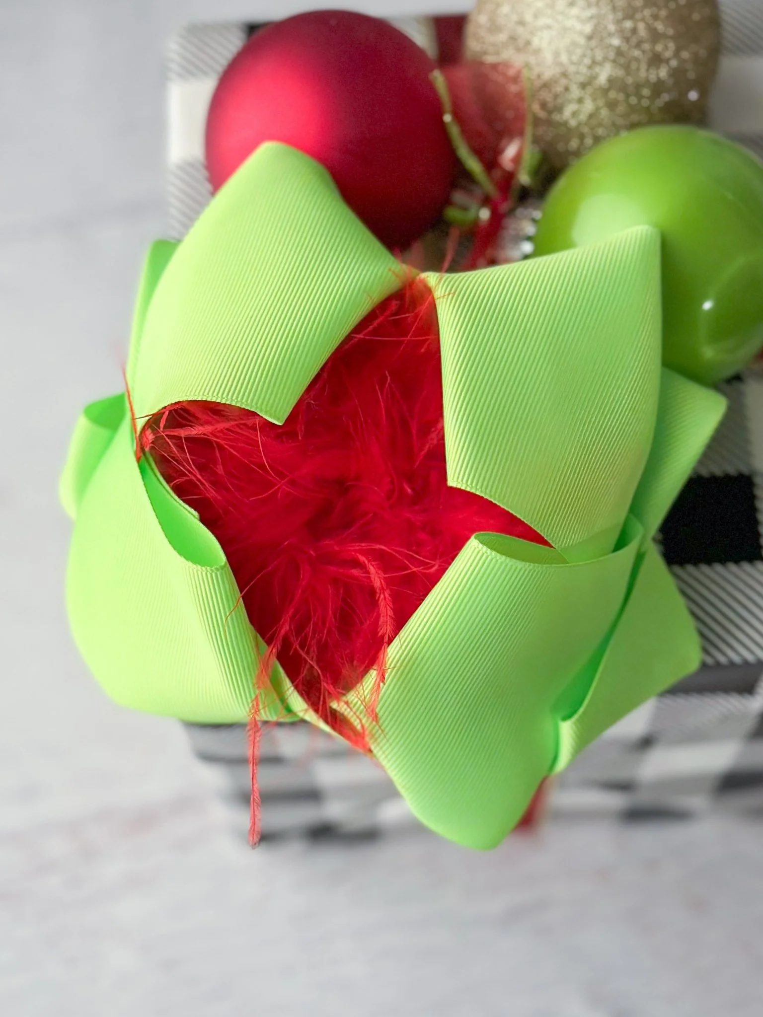 6" Two-Tone Feather Puff Hair Bows Boutique Hair Bow | Alligator Clip - Image 9