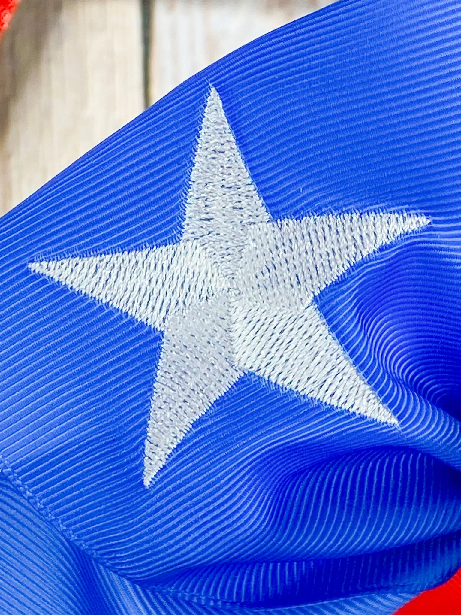 Texas Flag Embroidered Cheer Bow - Image 2