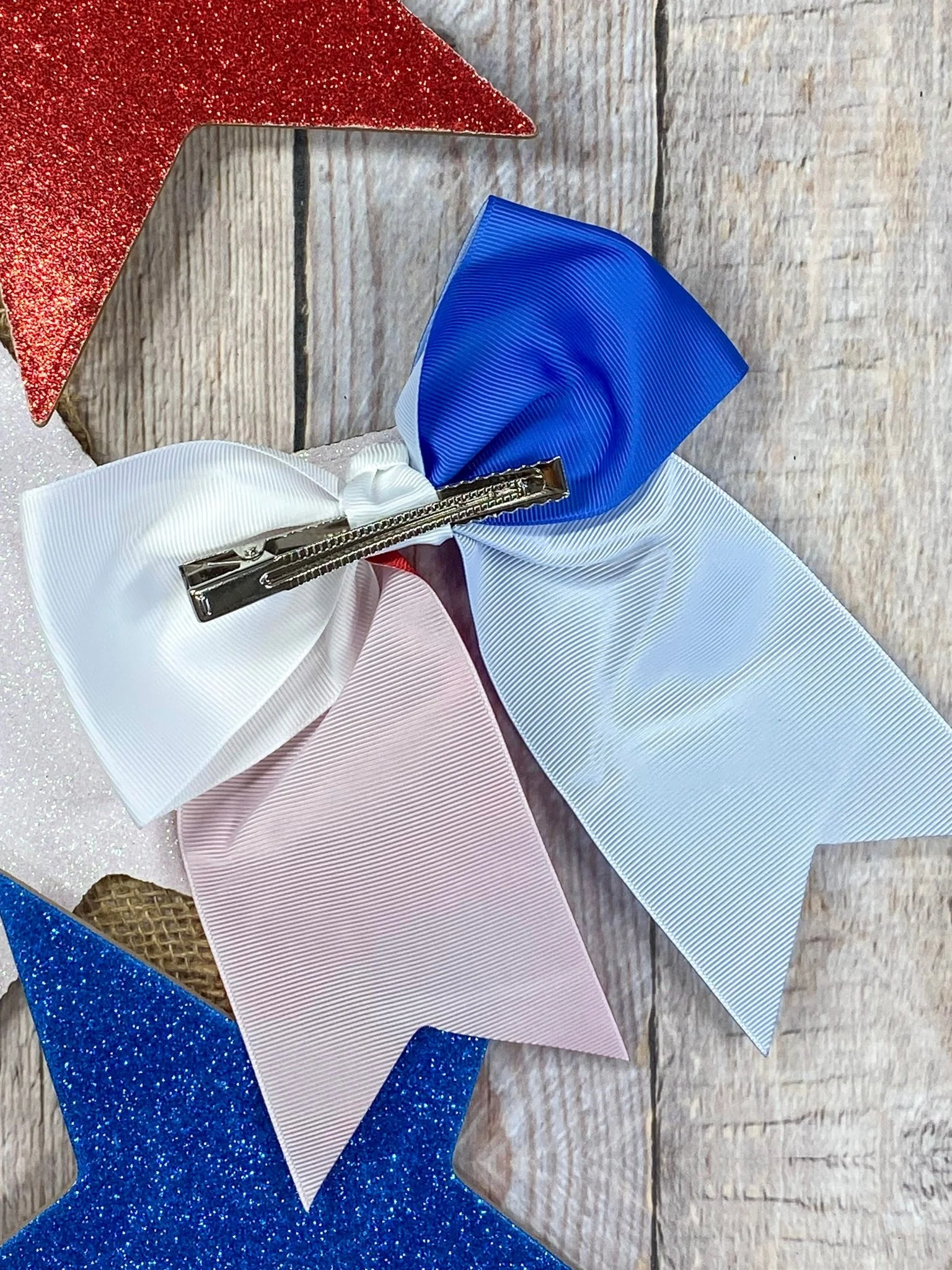 Texas Flag Embroidered Cheer Bow - Image 3