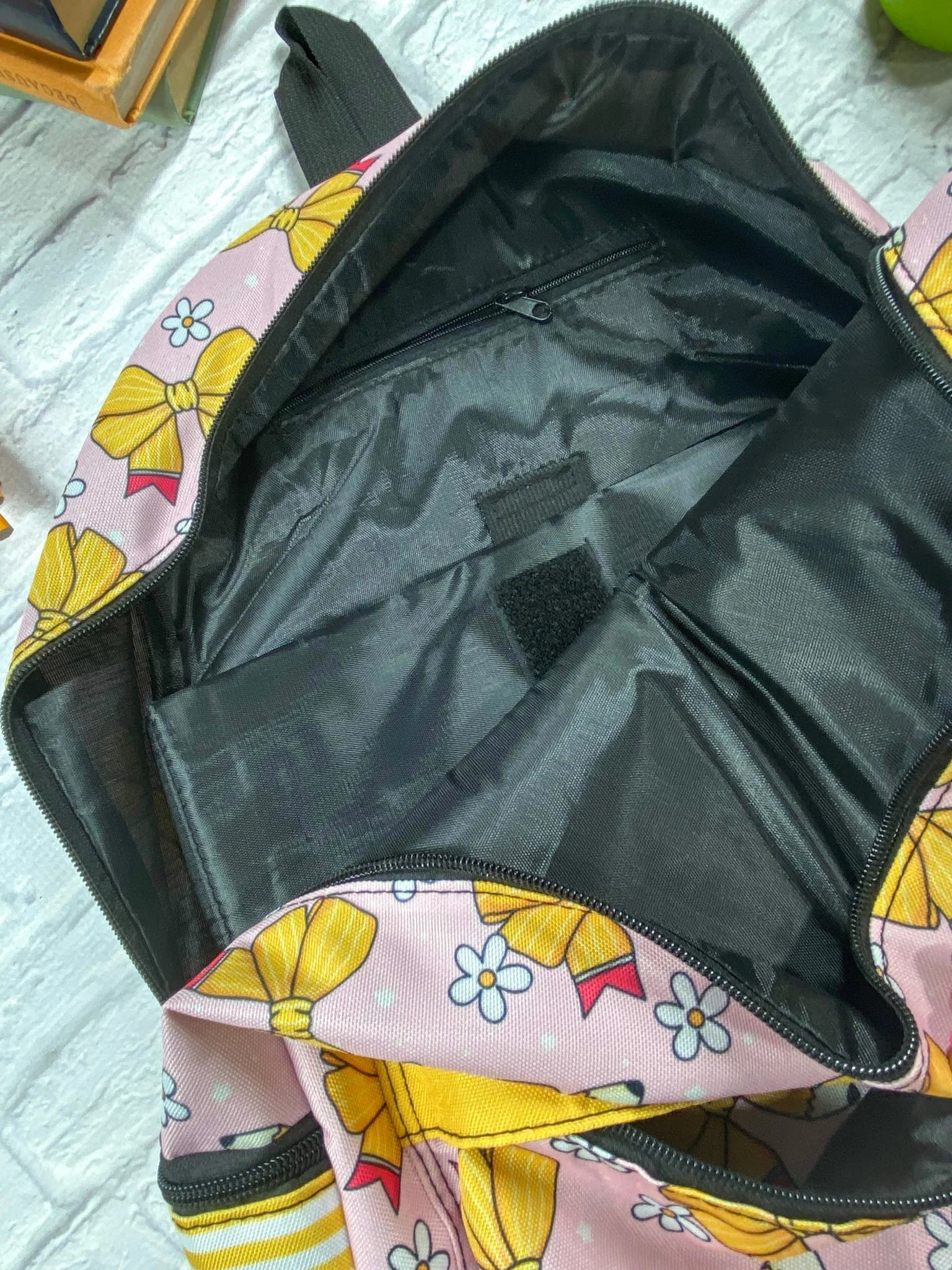 Yellow Pencil Bows Backpack - Image 4